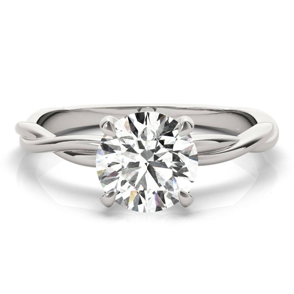Twisted Vine Round Diamond Solitaire Engagement Ring-VIRABYANI
